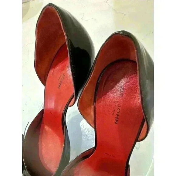 ST. JOHN COUTURE d'Orsay Brown Patent Leather Tweed Pumps/Heels 9 Made in Italy - Picture 7 of 16